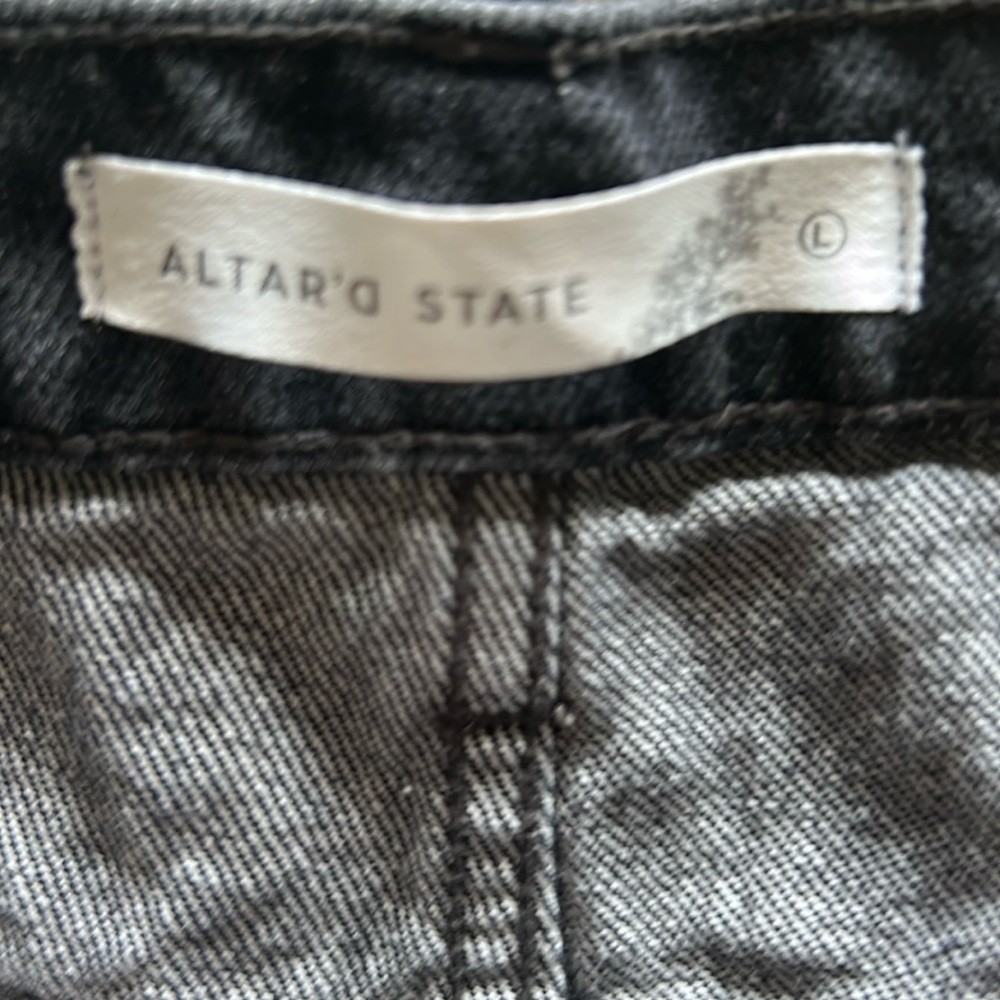 Altar'd State Black Denim Overlay Skort NWT - Picture 9 of 11